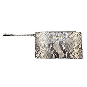 NEW Michael Kors Bedford Large Embossed-Leather Wristlet Clutch Python Snake NWT